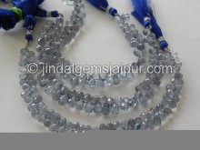 Blue Quartz Faceted Drops Shape Beads